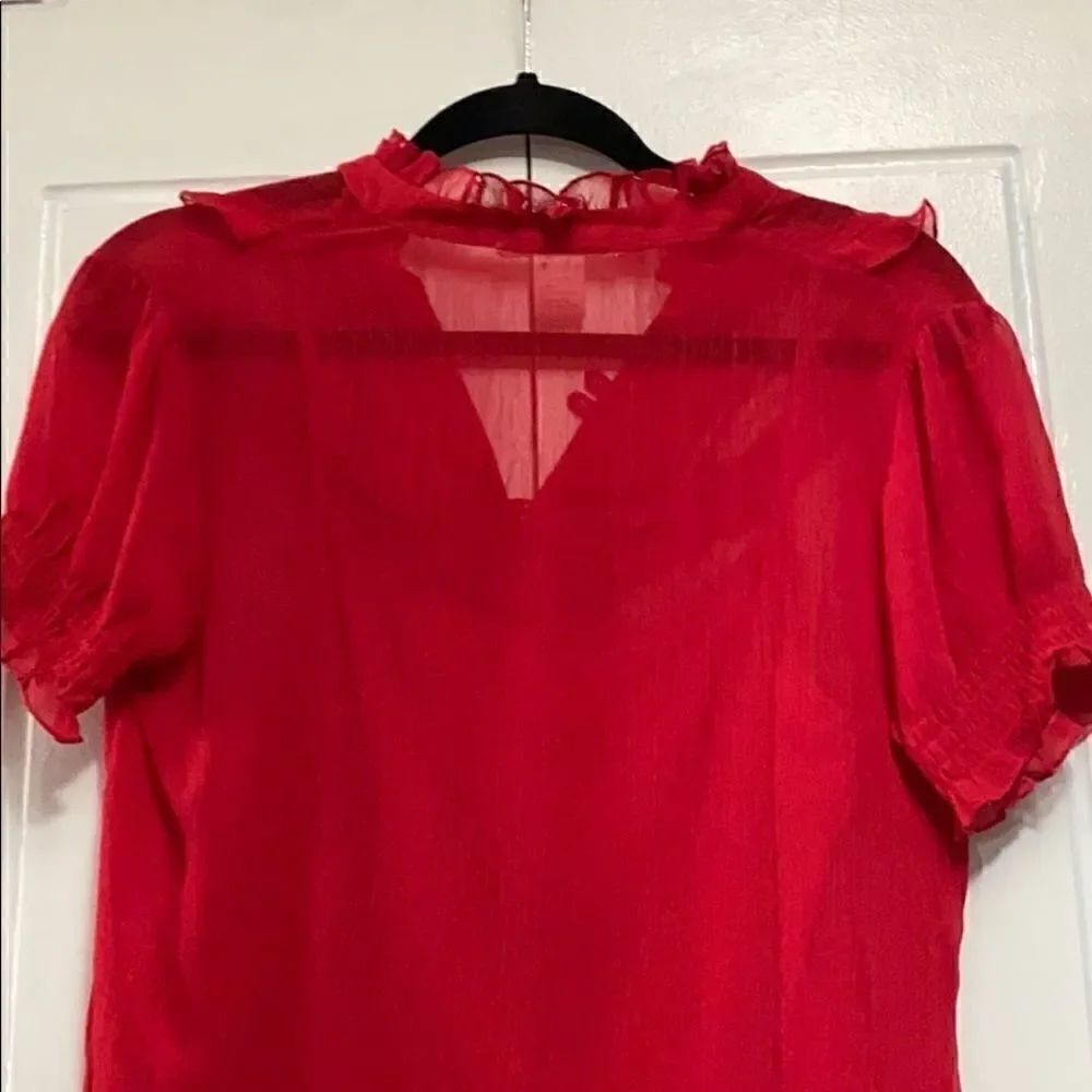 Charlotte Russe ruffled shorty sleeve blouse small - Picture 6 of 11